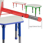 Ensemble Table d'activités rectangulaire en plastique réglable en hauteur Flash Furniture 23,625W x 47,25L avec 6 chaises