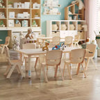 Ensemble Table d'activités rectangulaire en plastique réglable en hauteur Flash Furniture 23,625W x 47,25L avec 6 chaises