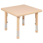 Flash Furniture 24 Square Plastic Height Adjustable Activity Table Set with 2 Chairs