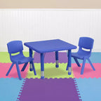 Flash Furniture 24 Square Plastic Height Adjustable Activity Table Set with 2 Chairs