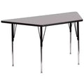 Flash Furniture 29''W x 57''L Trapezoid HP Laminate Activity Table - Standard Height Adjustable Legs