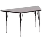 Flash Furniture 29''W x 57''L Trapezoid HP Laminate Activity Table - Standard Height Adjustable Legs