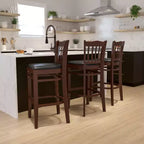 Flash Furniture Vertical Slat Back Wooden Restaurant Barstool