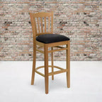 Flash Furniture Vertical Slat Back Wooden Restaurant Barstool