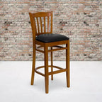 Flash Furniture Vertical Slat Back Wooden Restaurant Barstool
