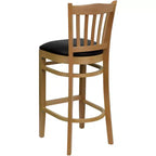 Flash Furniture Vertical Slat Back Wooden Restaurant Barstool
