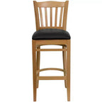 Flash Furniture Vertical Slat Back Wooden Restaurant Barstool