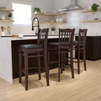 Flash Furniture Vertical Slat Back Wooden Restaurant Barstool