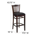 Flash Furniture Vertical Slat Back Wooden Restaurant Barstool