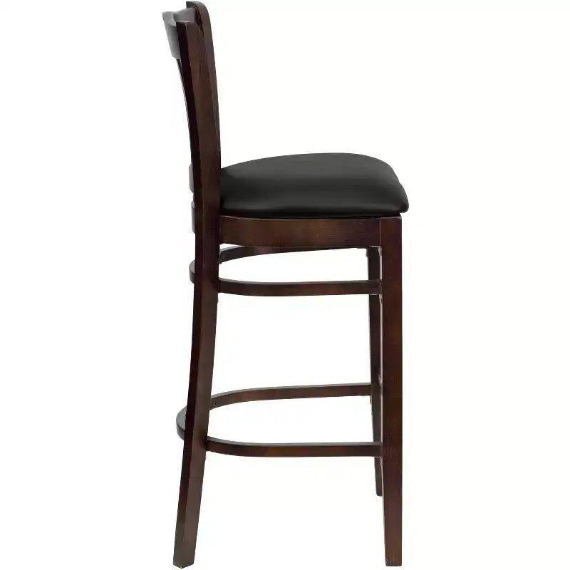 Flash Furniture Vertical Slat Back Wooden Restaurant Barstool