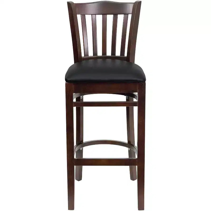 Flash Furniture Vertical Slat Back Wooden Restaurant Barstool