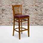 Flash Furniture Vertical Slat Back Wooden Restaurant Barstool