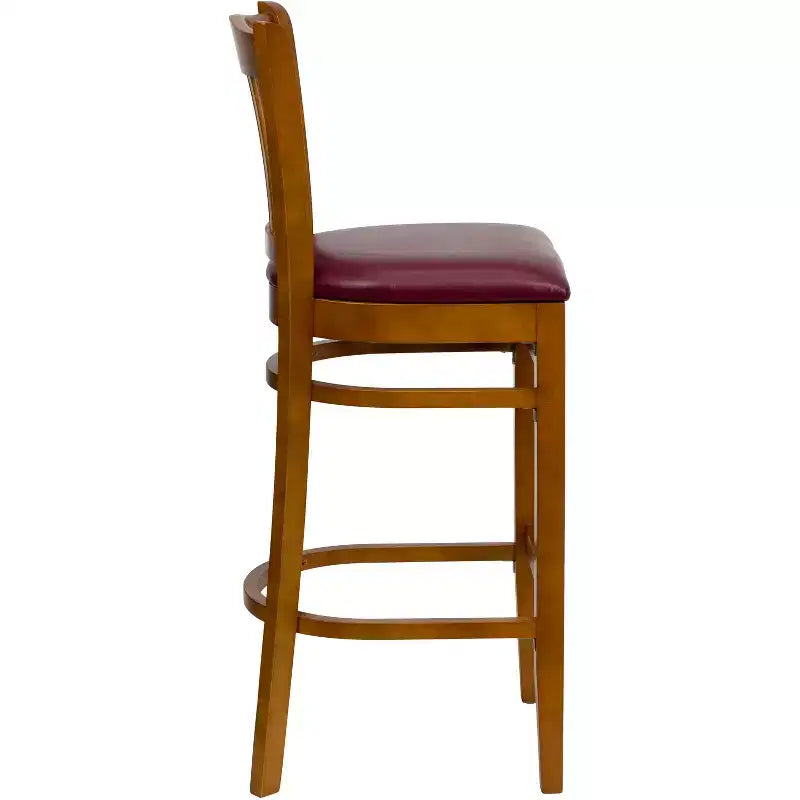 Flash Furniture Vertical Slat Back Wooden Restaurant Barstool
