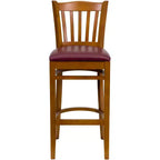 Flash Furniture Vertical Slat Back Wooden Restaurant Barstool
