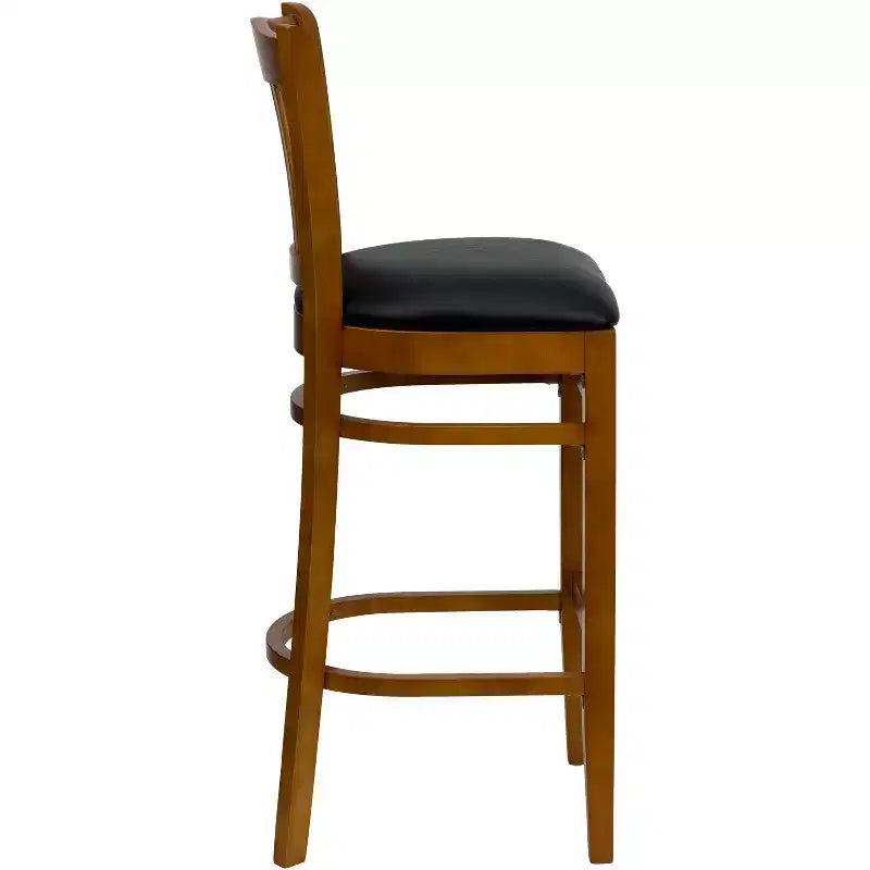 Flash Furniture Vertical Slat Back Wooden Restaurant Barstool