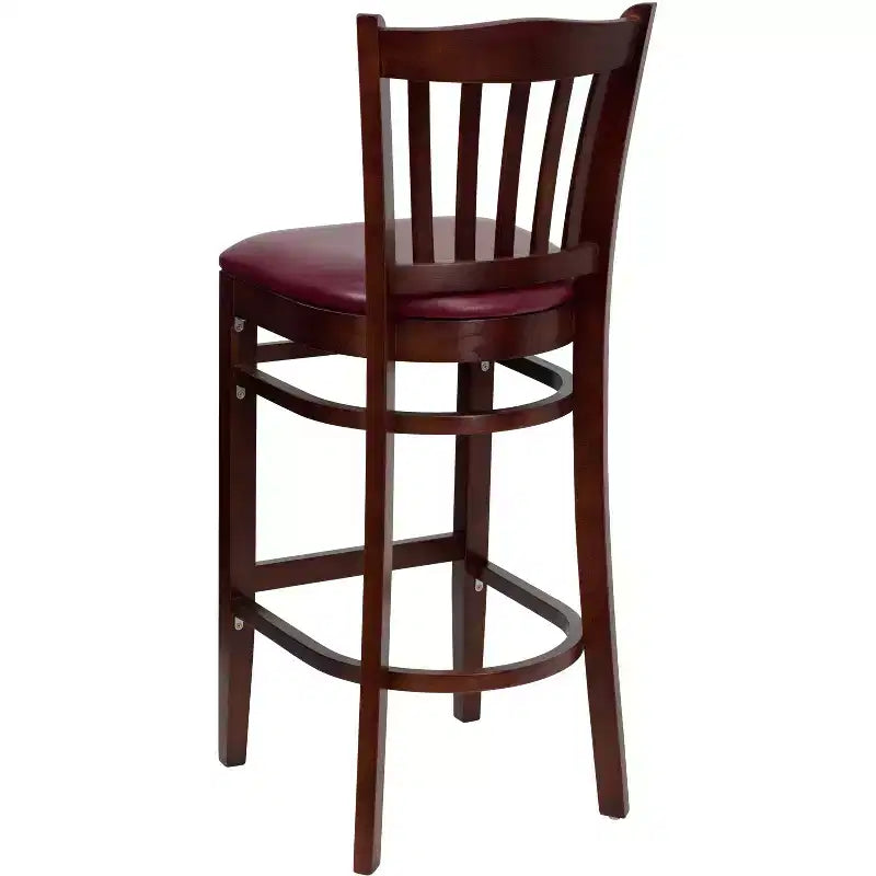 Flash Furniture Vertical Slat Back Wooden Restaurant Barstool