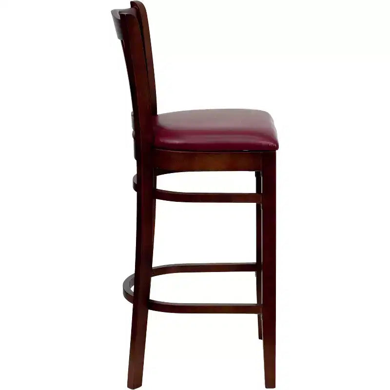 Flash Furniture Vertical Slat Back Wooden Restaurant Barstool