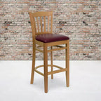 Flash Furniture Vertical Slat Back Wooden Restaurant Barstool