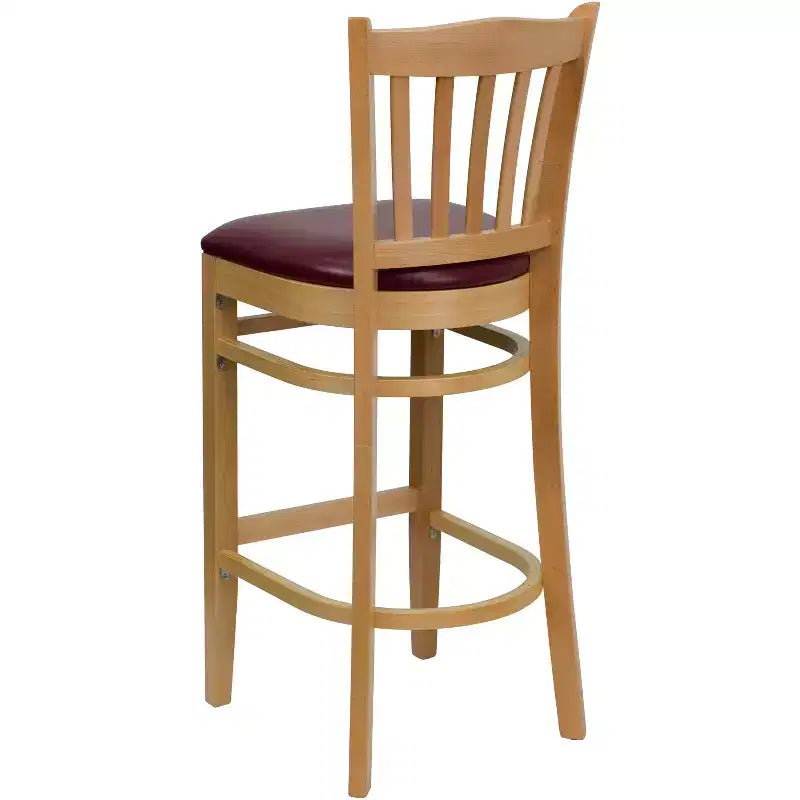 Flash Furniture Vertical Slat Back Wooden Restaurant Barstool