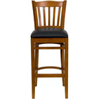 Flash Furniture Vertical Slat Back Wooden Restaurant Barstool