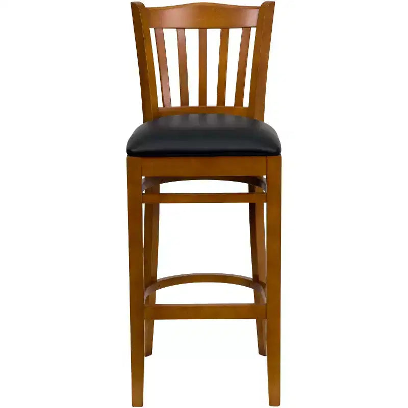 Flash Furniture Vertical Slat Back Wooden Restaurant Barstool