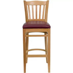 Flash Furniture Vertical Slat Back Wooden Restaurant Barstool