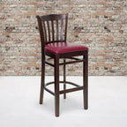 Flash Furniture Vertical Slat Back Wooden Restaurant Barstool