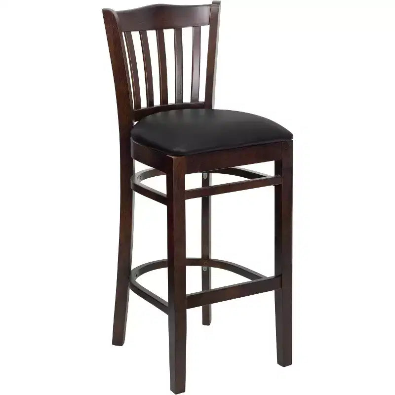Flash Furniture Vertical Slat Back Wooden Restaurant Barstool