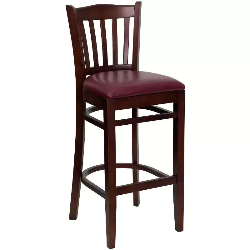 Flash Furniture Vertical Slat Back Wooden Restaurant Barstool