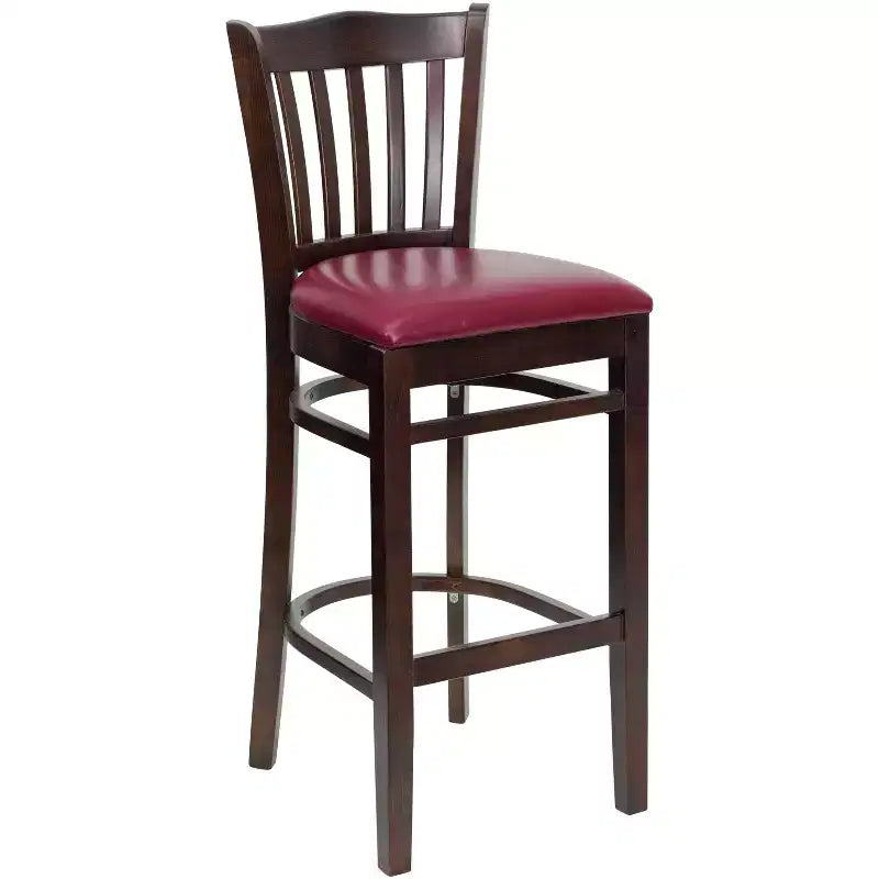 Flash Furniture Vertical Slat Back Wooden Restaurant Barstool