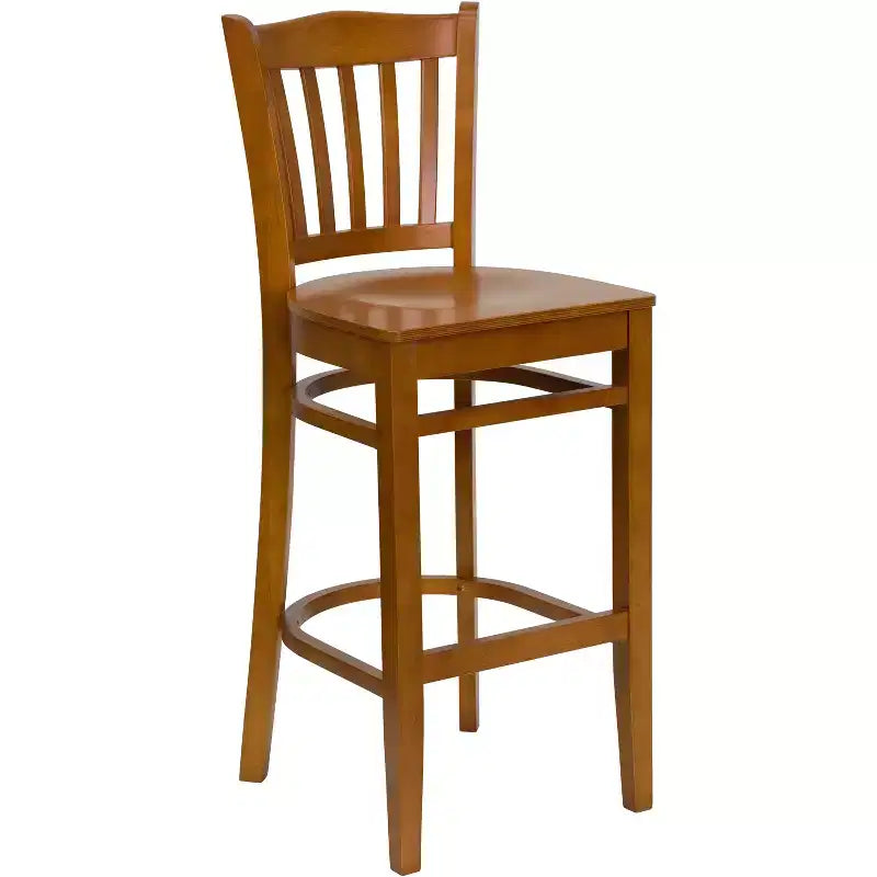 Flash Furniture Vertical Slat Back Wooden Restaurant Barstool