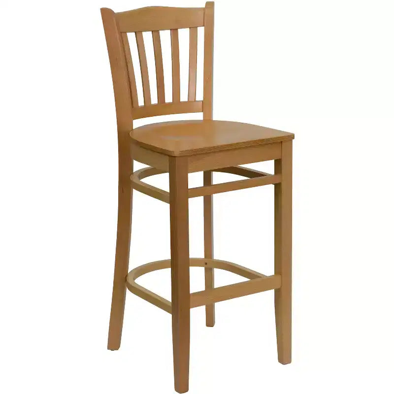 Flash Furniture Vertical Slat Back Wooden Restaurant Barstool