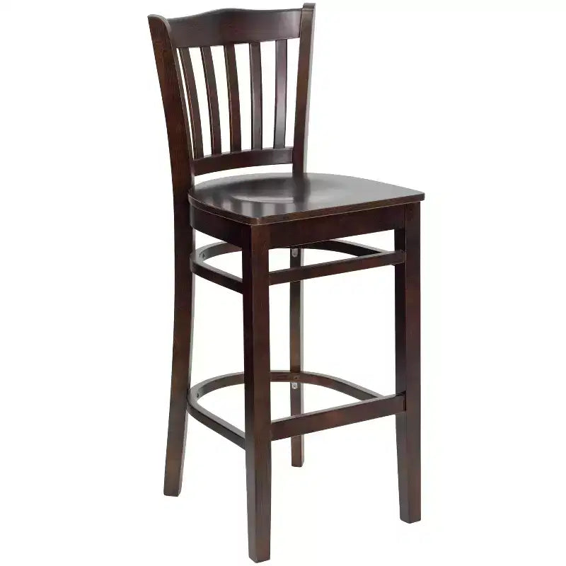 Flash Furniture Vertical Slat Back Wooden Restaurant Barstool