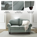 Canapé Angel Transitional en Cuir Véritable avec Dossier Capitonnée par HULALA HOME