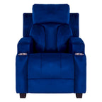 Deluxe Kids Recliner Chair with Footrest Headrest and 2 Cup Holders Microfiber Kids Recliner for Age 3+ Years
