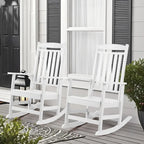 Vrakae All Weather Outdoor High Back Rocking Chair Set of 2