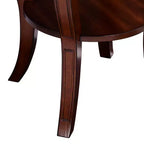 Elm Lane Patterson II Vintage Cherry Wood Round Accent Side End Table 26 Wide with Lower Shelf Brown Curving Legs for Living Room Bedroom Bedside