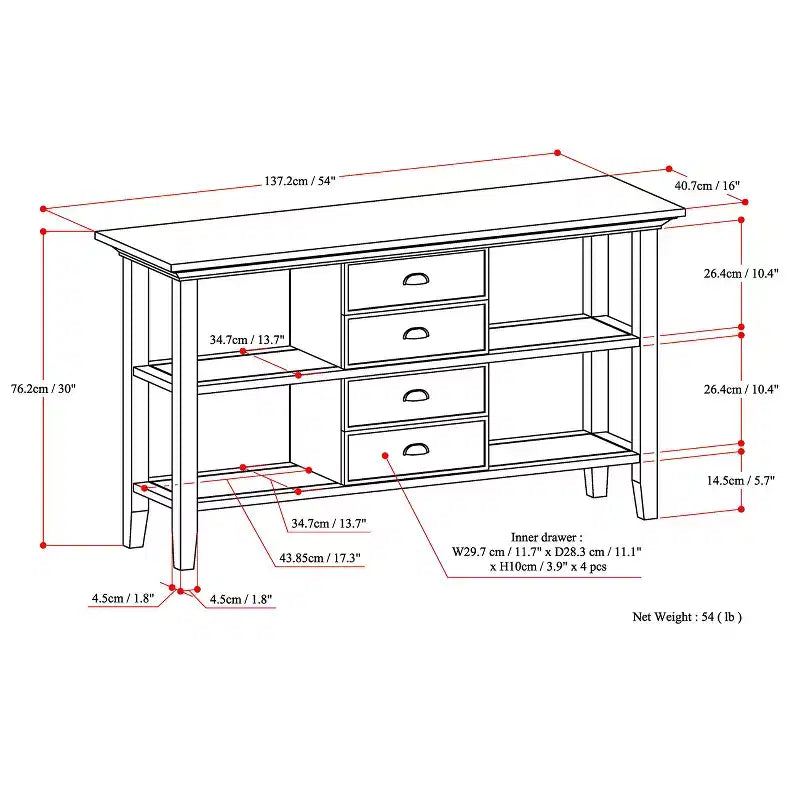 Mansfield Console Sofa Table - WyndenHall