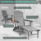 Vrakae Folding and Adjustable Adirondack Chair with Ottoman