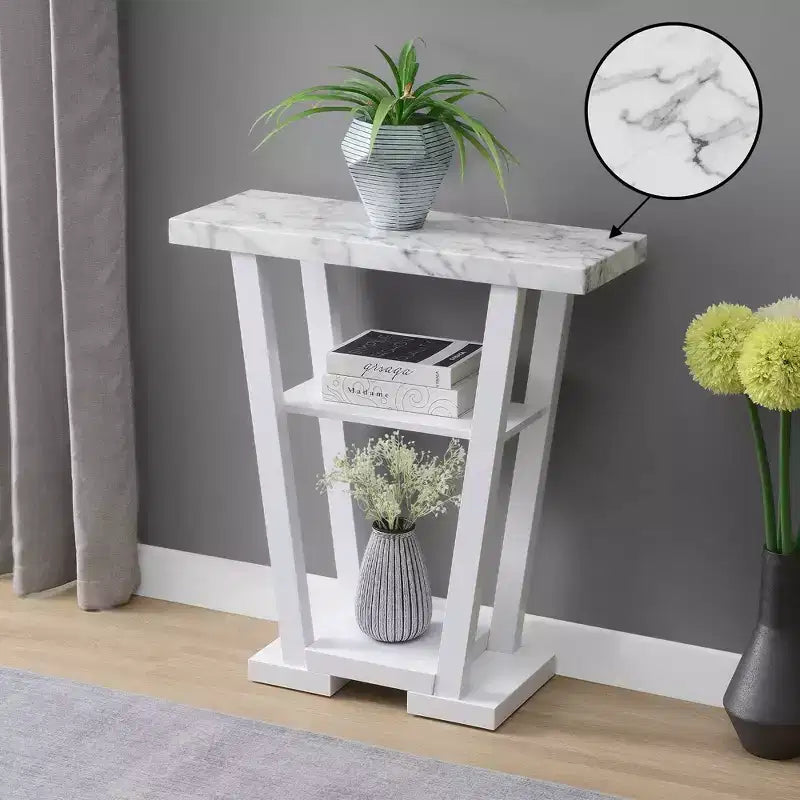 Newport V Console with Shelves - Breighton Home