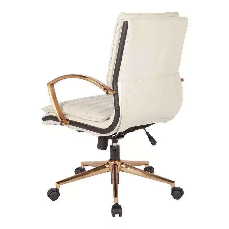 Chaise mi-dos en similicuir avec finition dorée - OSP Home Furnishings