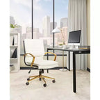Chaise mi-dos en similicuir avec finition dorée - OSP Home Furnishings