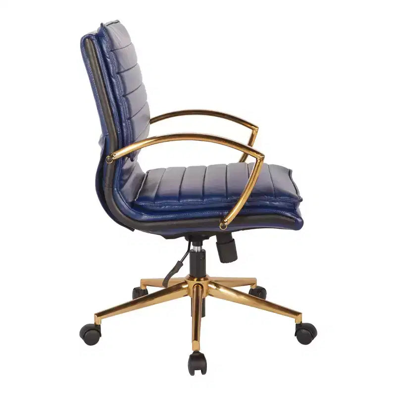 Chaise mi-dos en similicuir avec finition dorée - OSP Home Furnishings