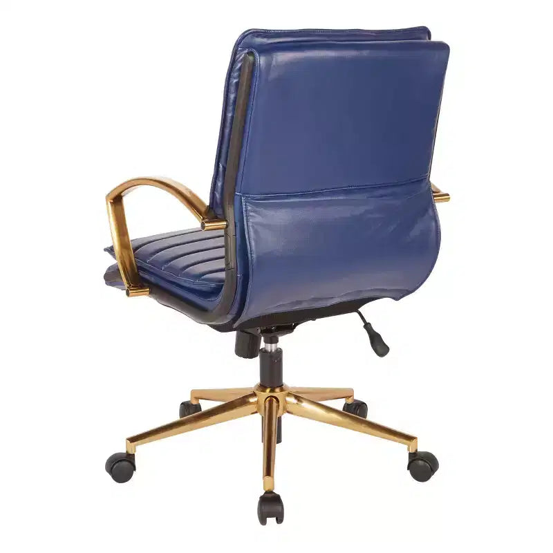 Chaise mi-dos en similicuir avec finition dorée - OSP Home Furnishings