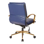 Chaise mi-dos en similicuir avec finition dorée - OSP Home Furnishings
