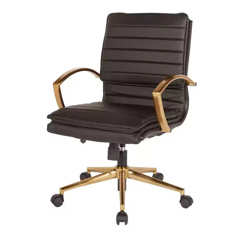 Chaise mi-dos en similicuir avec finition dorée - OSP Home Furnishings