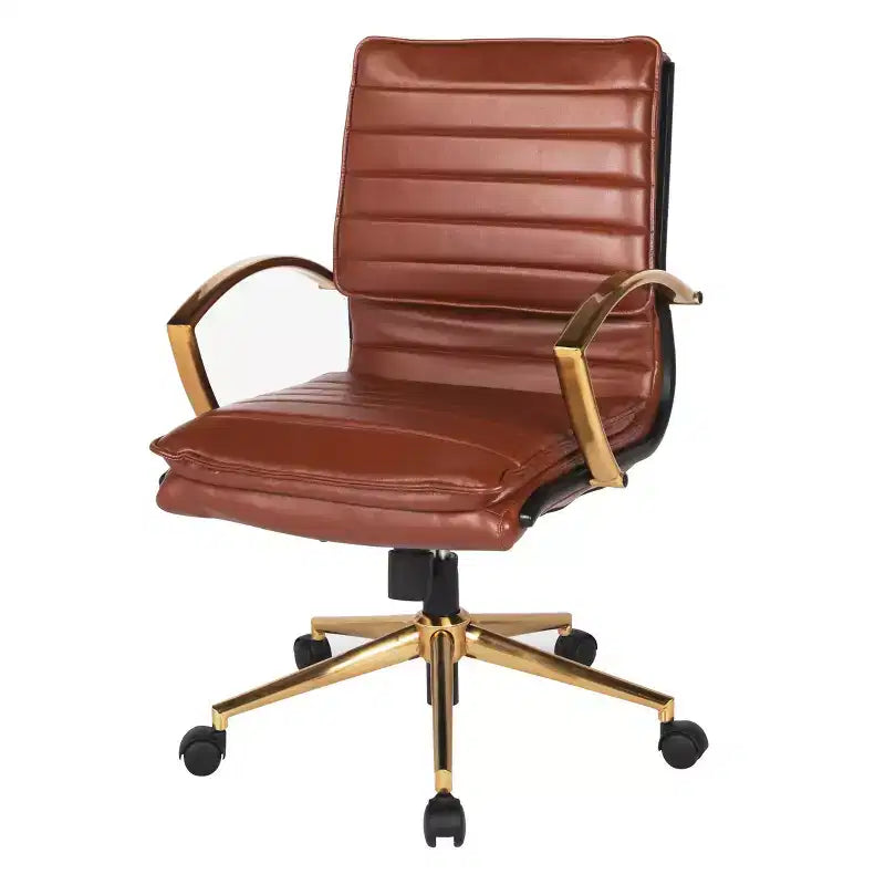 Chaise mi-dos en similicuir avec finition dorée - OSP Home Furnishings