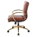 Chaise mi-dos en similicuir avec finition dorée - OSP Home Furnishings