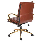Chaise mi-dos en similicuir avec finition dorée - OSP Home Furnishings