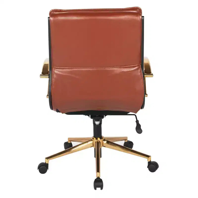 Chaise mi-dos en similicuir avec finition dorée - OSP Home Furnishings